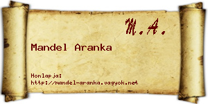 Mandel Aranka névjegykártya